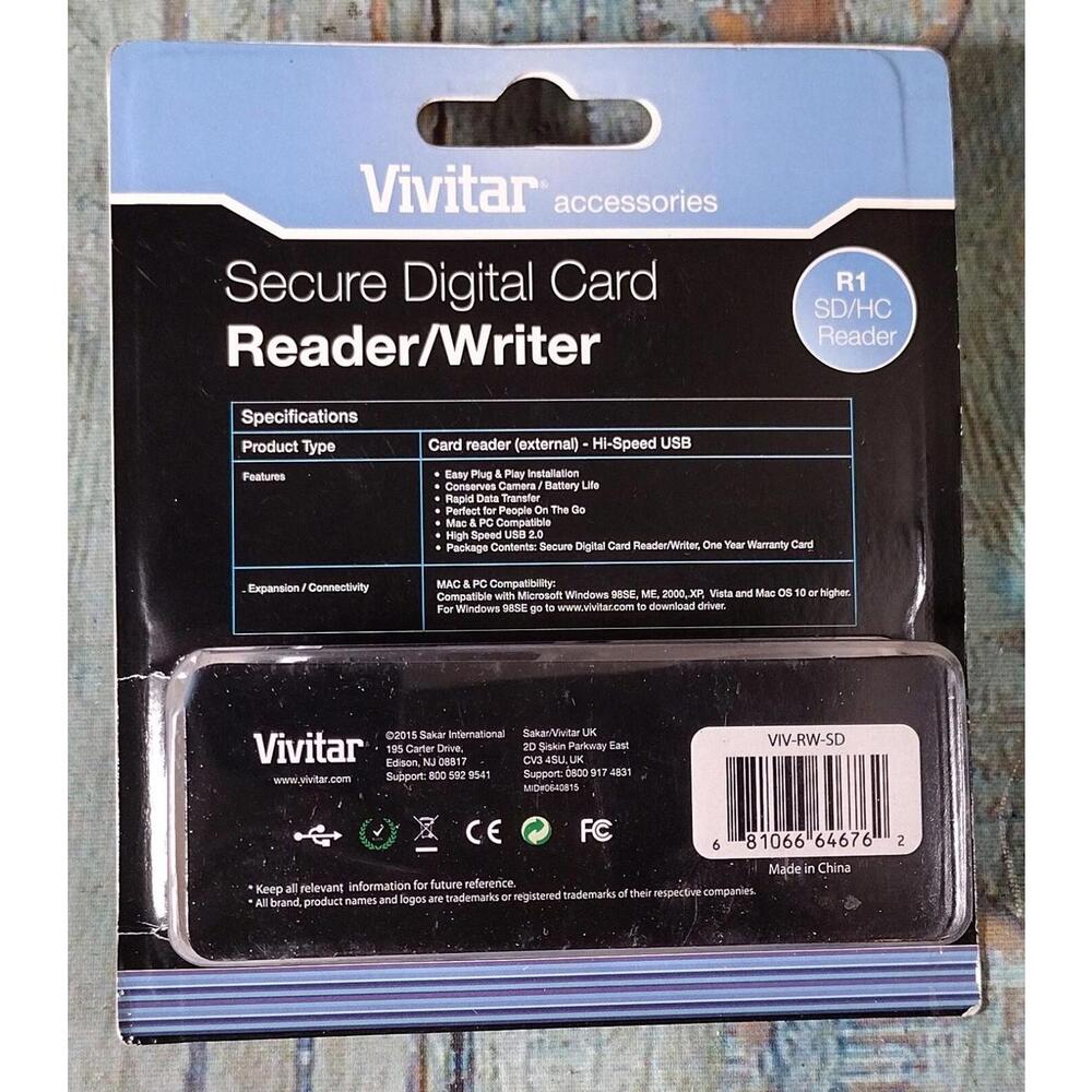 Vivitar‎ Secure Digital Card Reader/Writer R1 SD/HC Reader - Picture 2 of 8